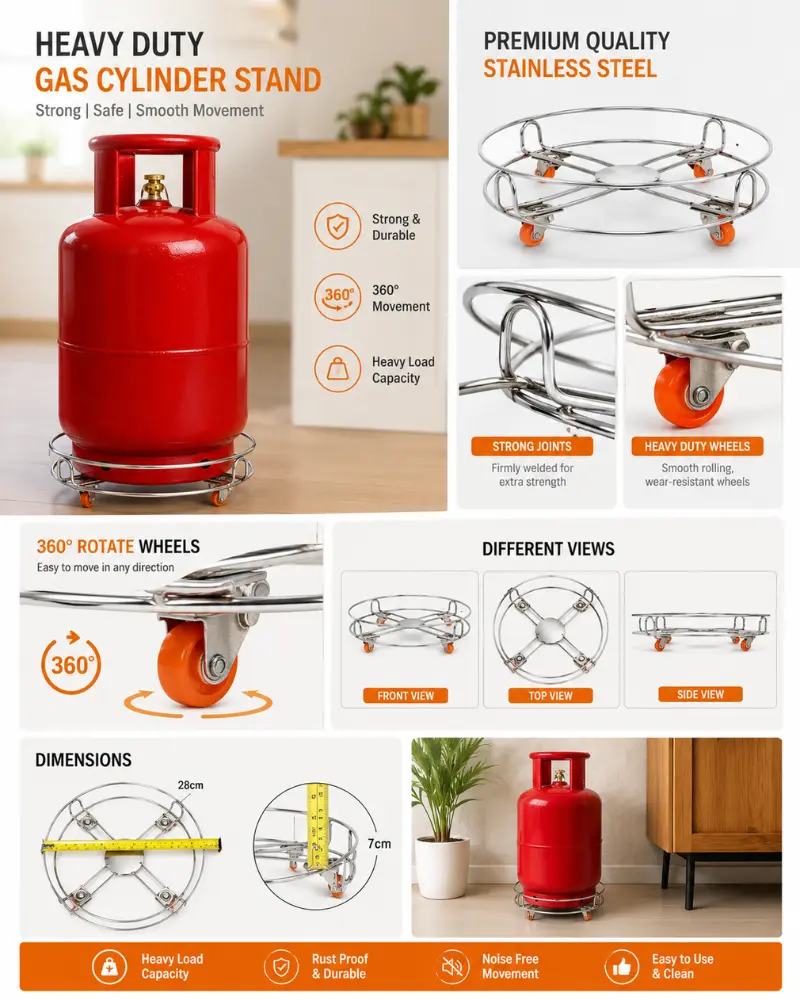 RollMate Heavy-Duty Gas Cylinder Trolley - Image 2