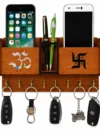 KeyNest Wall-Mounted Wooden Key Holder & Mobile Stand